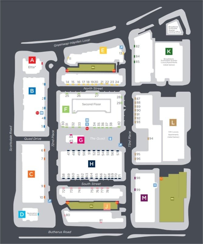 scottsdale quarter scottsdale arizona layout map parking